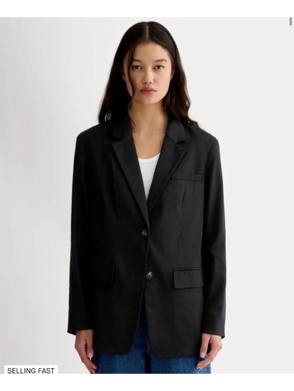 Everlane black oversized wool blazer size 10